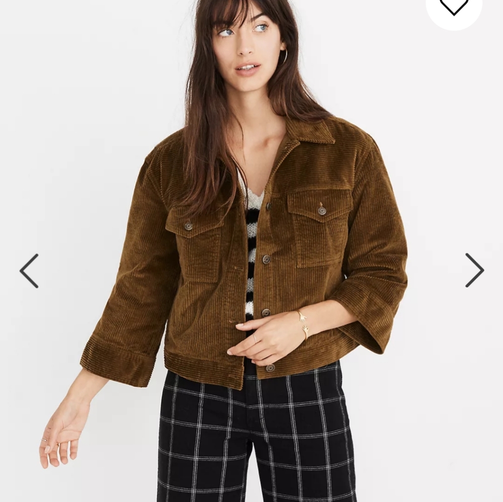 Madewell cropped corduroy jacket
